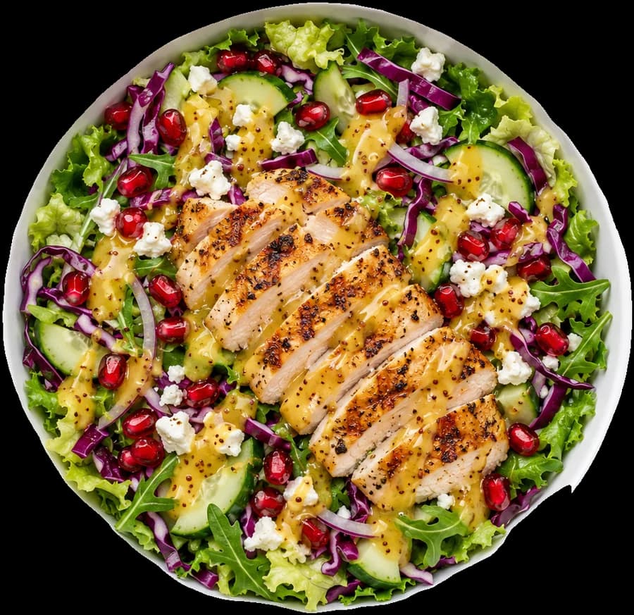 Mustard grilled chicken salad